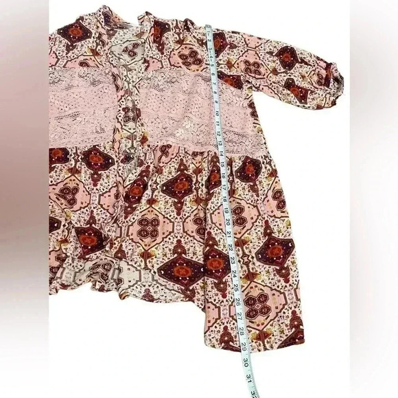 HOTOUCH Cardigan Kimono Open Front 3/4 Sleeve Pink Floral Lace Women’s size XXL - Picture 7 of 12